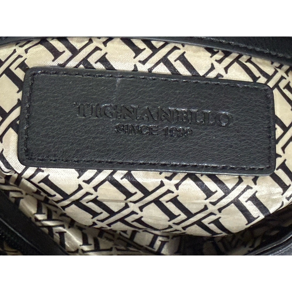 Tignanello Leather Purse Handbag Over Shoulder Navy‎ Blue and Black Gold Accents - Picture 12 of 16